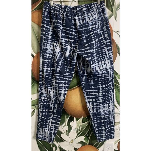 Soft Surroundings Large Tie Dye Blue Pull on Jeans Cotton Blend - Picture 6 of 7